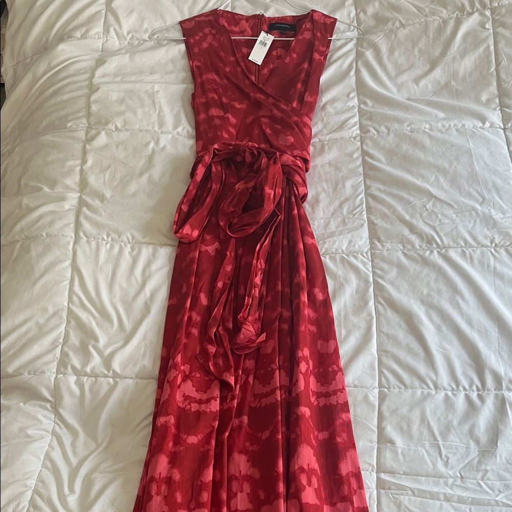Banana Republic Red Patterned Maxi Dress